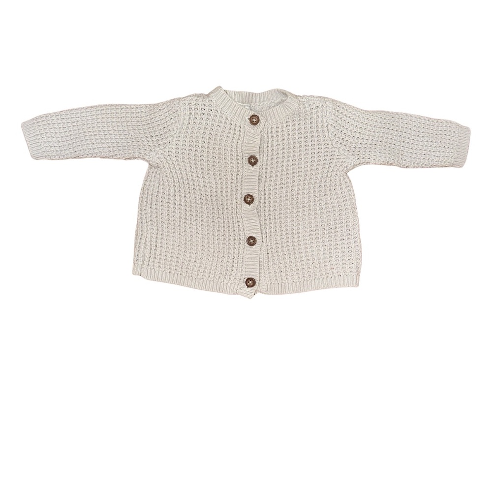Simple Joys Gray Knit Baby Sweater with Buttons